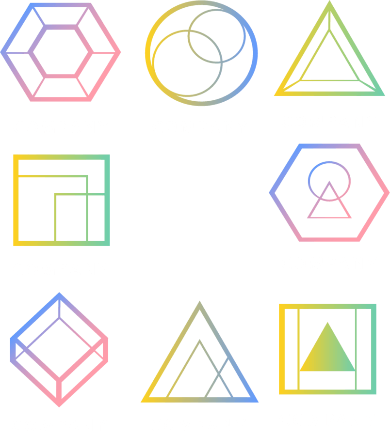 渐变色几何线条公司标志设计