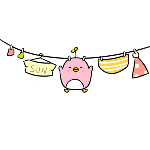 晾衣服的小猪