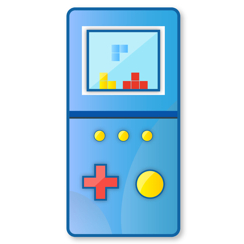 90年代蓝色复古游戏机