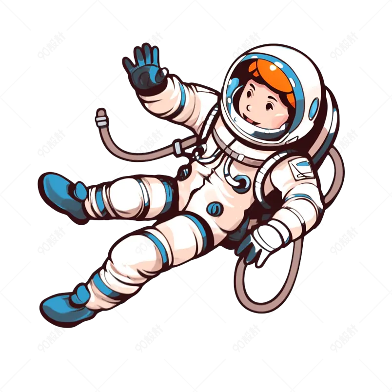 登月航天宇航员空间宇宙月球科技星球手绘图