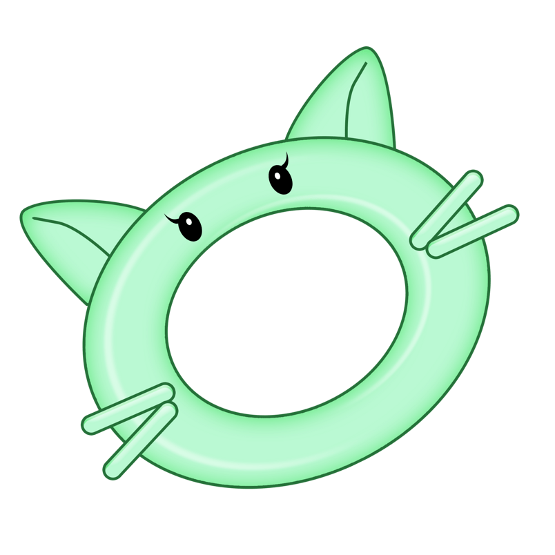 猫咪游泳圈png素材