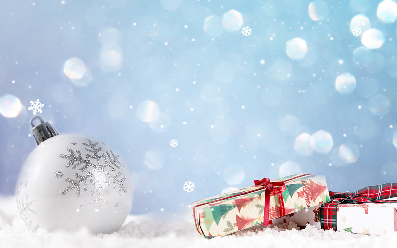 圣诞节签约大气浪漫雪花海报贺卡背景图