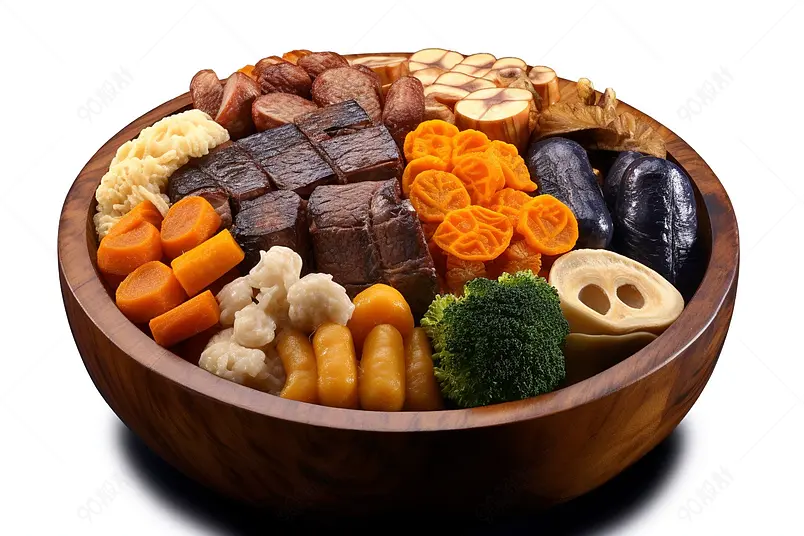 海参煲海鲜煲盆菜美食摄影