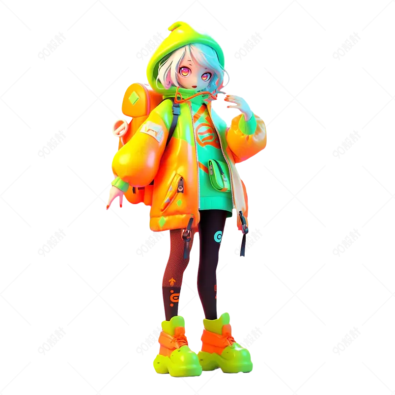 3D立体可爱女孩购物女孩多巴胺穿搭