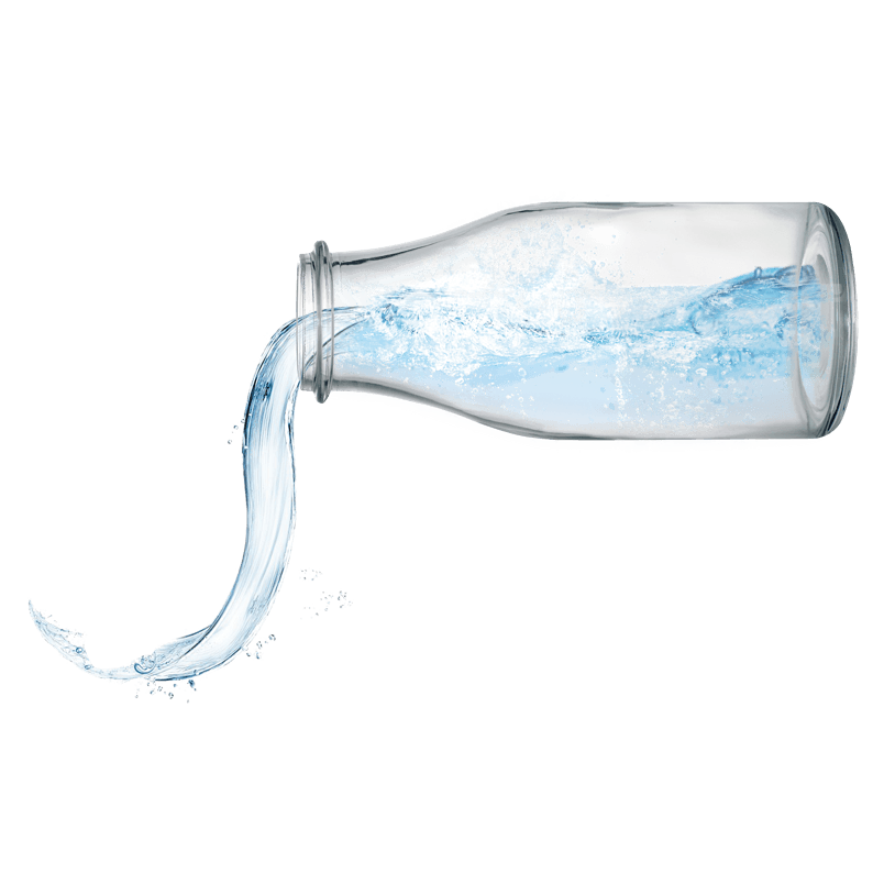 透明玻璃瓶里的水