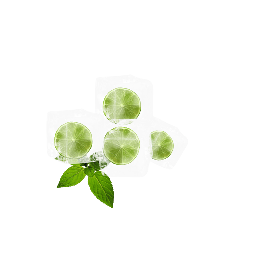 清新柠檬冰块冰晶元素