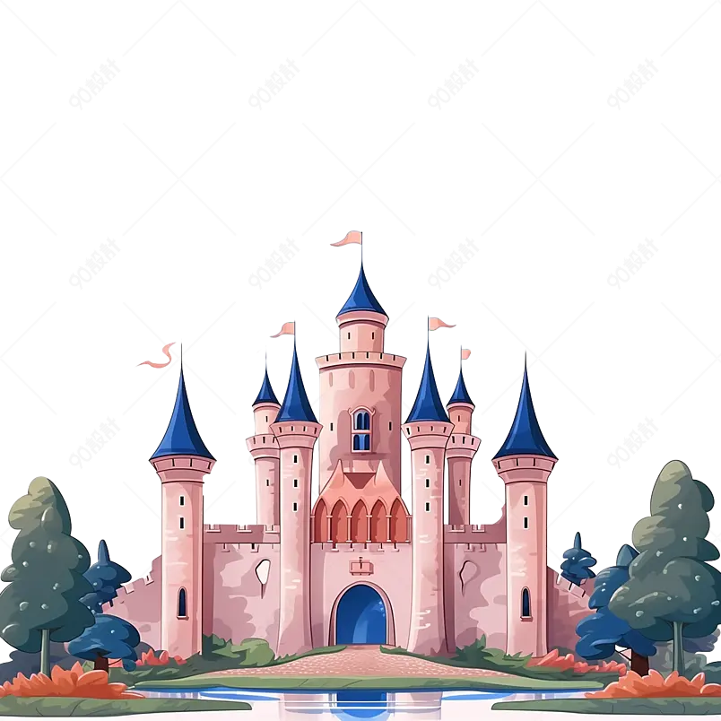 梦幻城堡建筑物免抠素材图