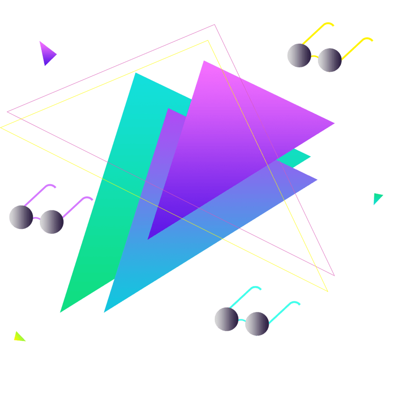 中秋节蹦迪paty三角形墨镜元素PNG