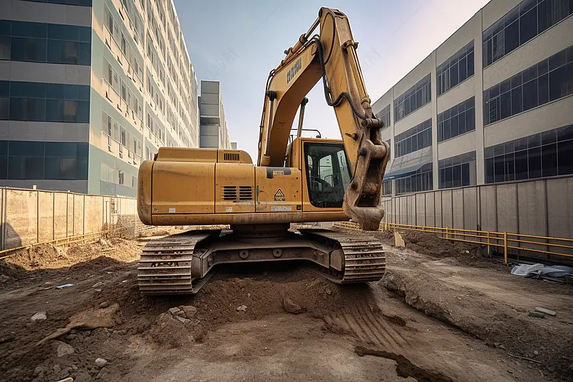 清晰的摄影图高清的图片海报设计背景广告设计素材元素施工工地挖掘机