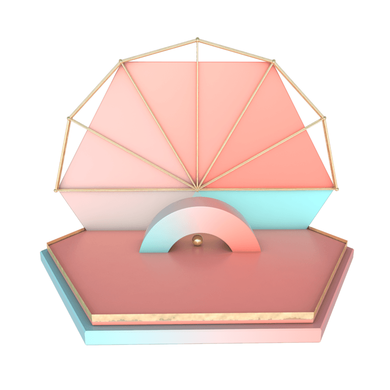 渐变色几何图形C4D立体海报舞台背景
