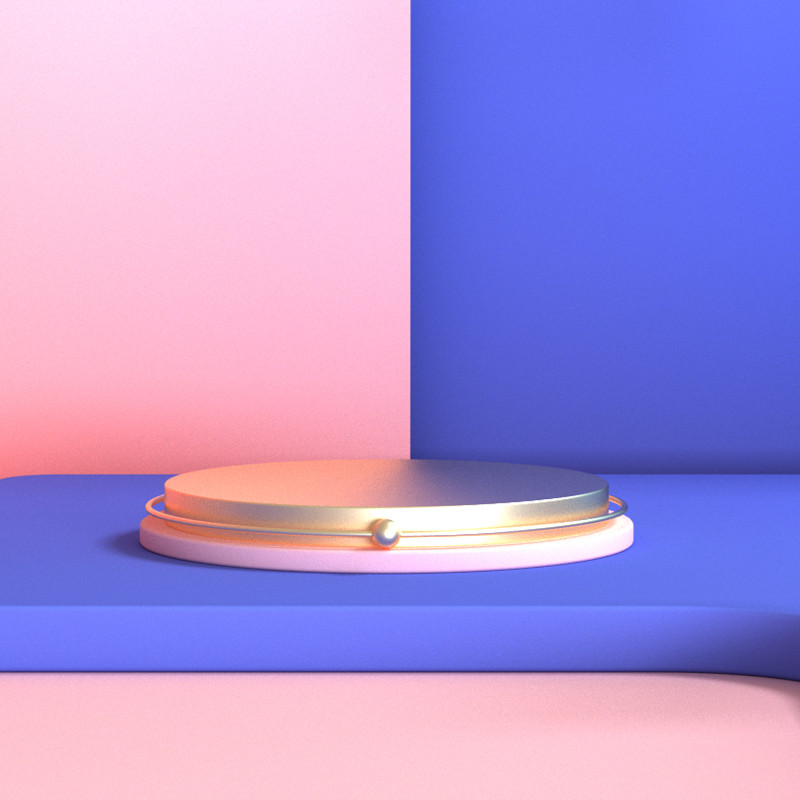 纯色简约c4d展台化妆品鞋子主图背景图