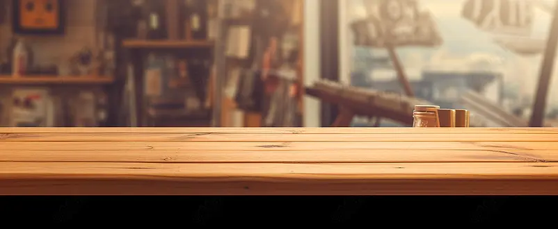 图片海报设计背景广告设计素材元素木板空桌顶底的模糊背景前棕色木板在咖啡店背景中模糊全横幅可用于模拟配对产品显示或设计