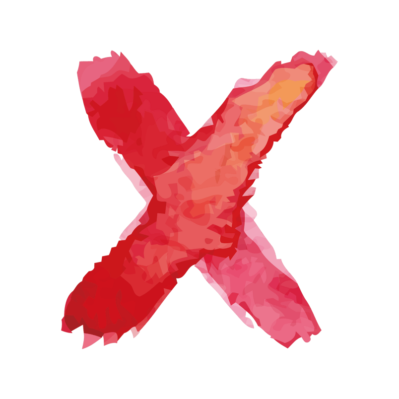 红色水彩字母字体X