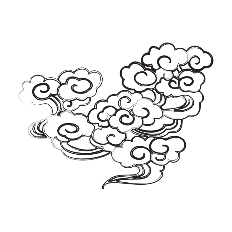 水墨中国风简约祥云云纹矢量装饰元素