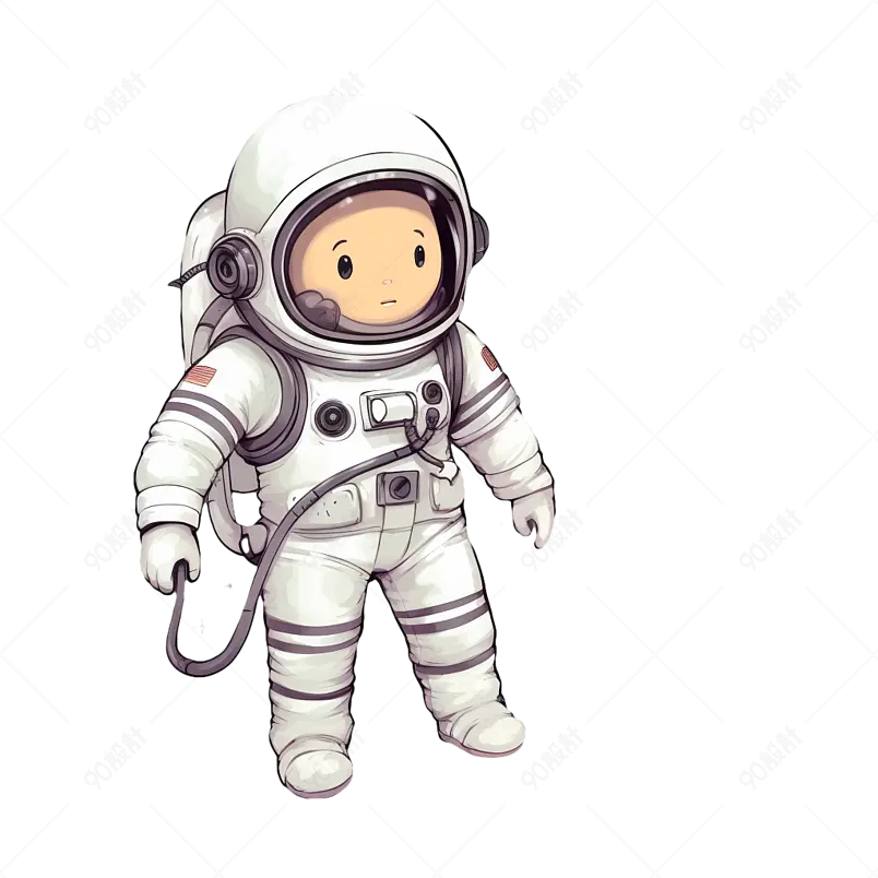 星球星星可爱宇航员航天员科技宇宙太空人物手绘图