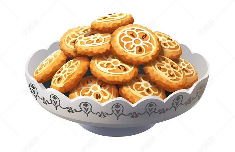 盘子里装的下午茶小饼干曲奇