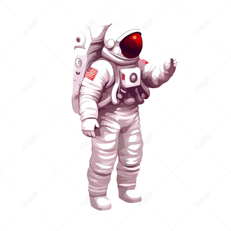 航天宇航员空间宇宙太空月球科技星球手绘图