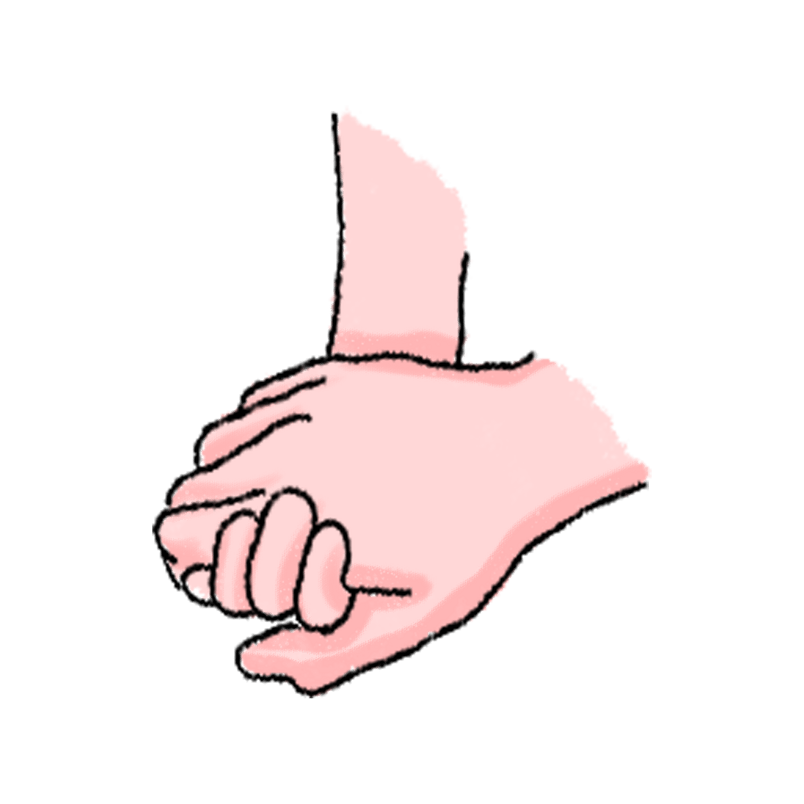 情侣牵手手绘插画psd