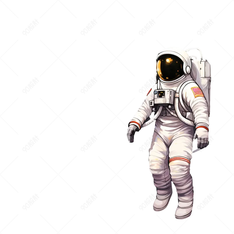 航天员宇航员漫步月球间宇宙太空月球科技星球手绘图