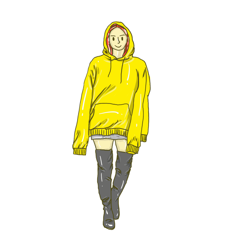 简约女生手绘插图PSD源文件