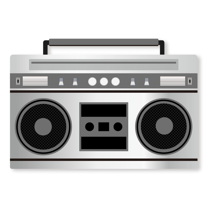 90年代银色复古收音机
