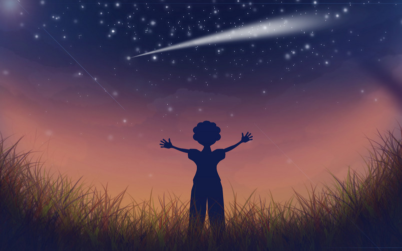 原创卡通星空梦幻背景
