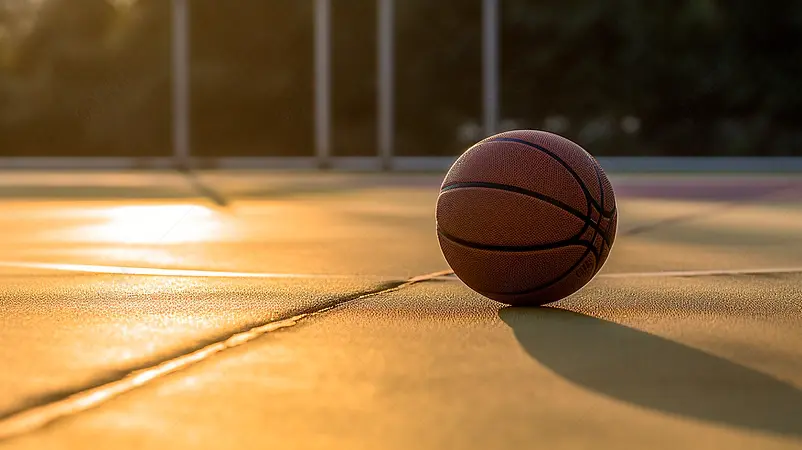广告设计素材元素夕阳下的篮球