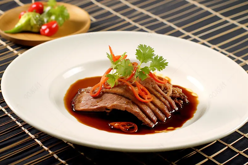 清晰的摄影图高清的图片电商产品拍摄美食美味食物一盘好吃的酱牛肉