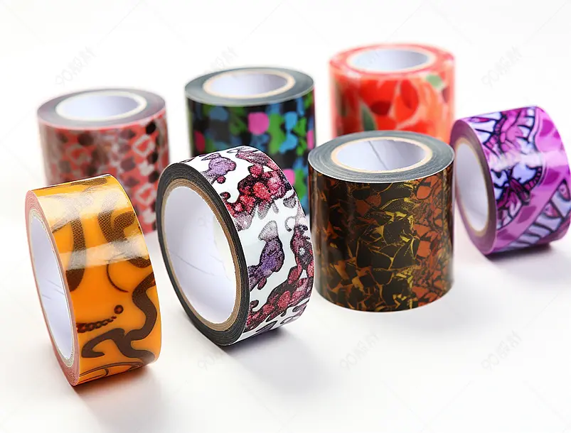 带印刷品的包装胶带,用于礼品包装的遮蔽胶带,一套带有装饰性印花的彩色包装胶带豹纹打印带礼物印刷纸牌配件糊糊动物迷彩产品