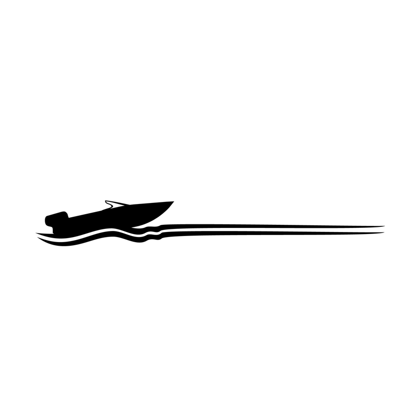 黑色船手绘线描分割线矢量