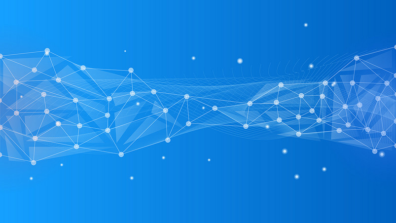 蓝色网络几何科技背景