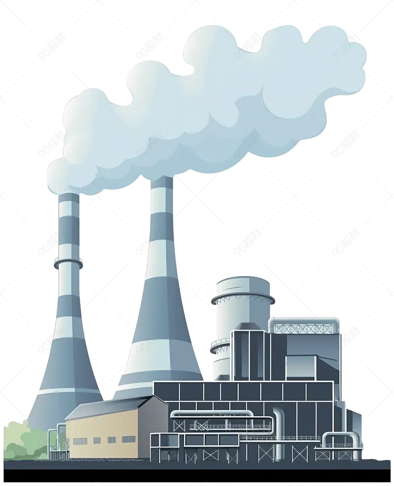 工业工厂的烟囱设计污染环境图像插画
