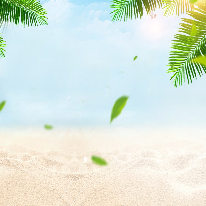 蓝色海滩小清新护肤品化妆品主图直通车背景