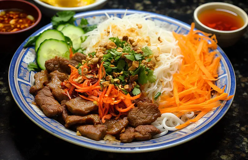 传统一碗越南面包花生炒饭棒面条沙拉