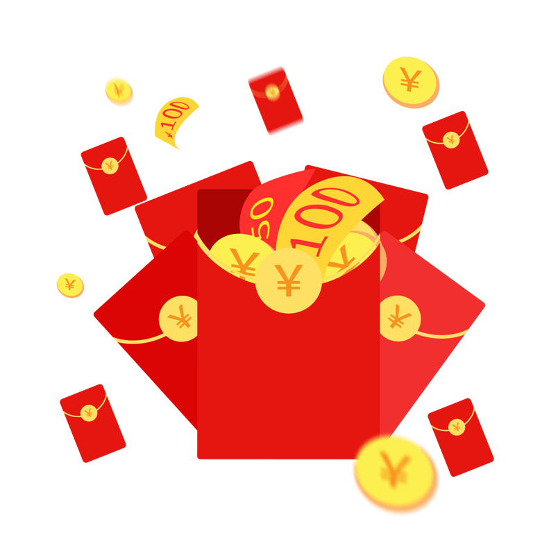 手绘双十一红包金币代金券创意元素设计