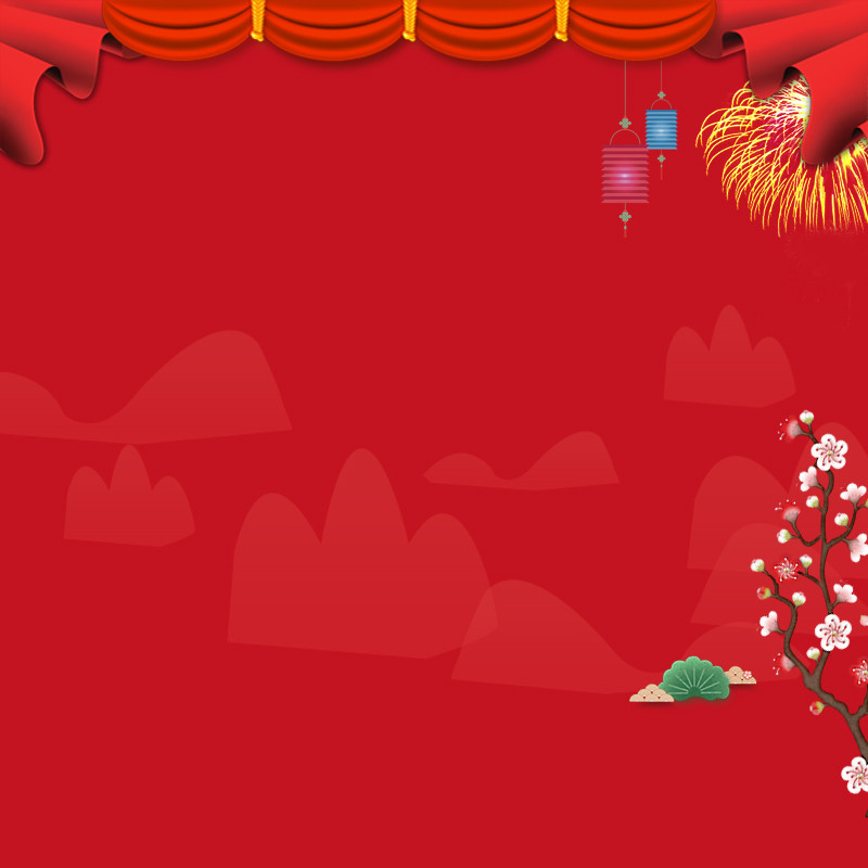  中式传统红色喜庆春节主图背景