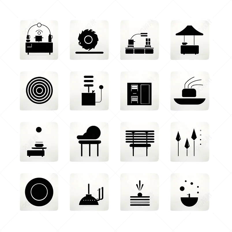 16图标设计工业用户界面实心字形包现代图像