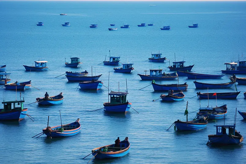 越南美奈渔村海洋捕捞