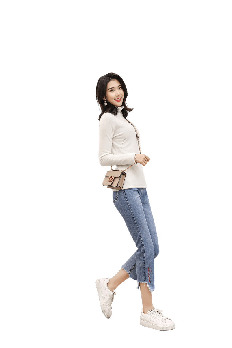 秋装毛衣牛仔女美丽时尚女模特女生