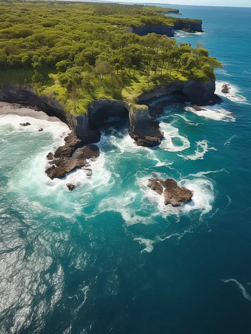 美国夏威夷希洛，海对天的美景