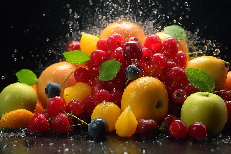 美味堆满的诱人水果拍摄