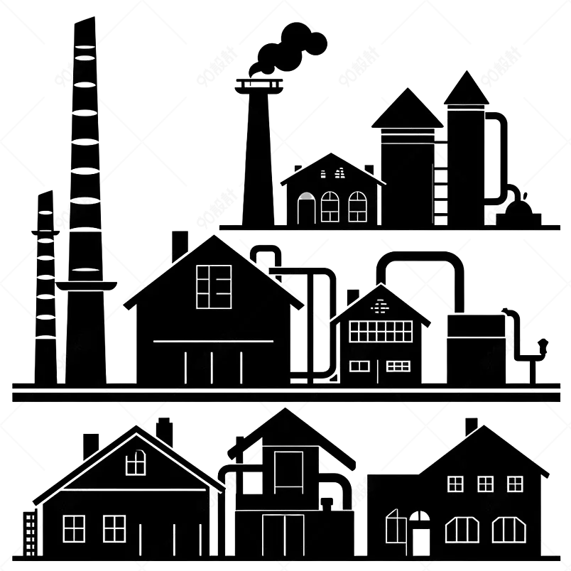 工业工厂精炼厂行业图标插画
