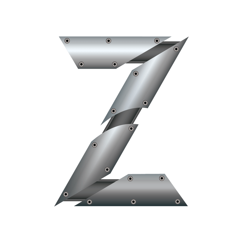 金属质感字母字体Z