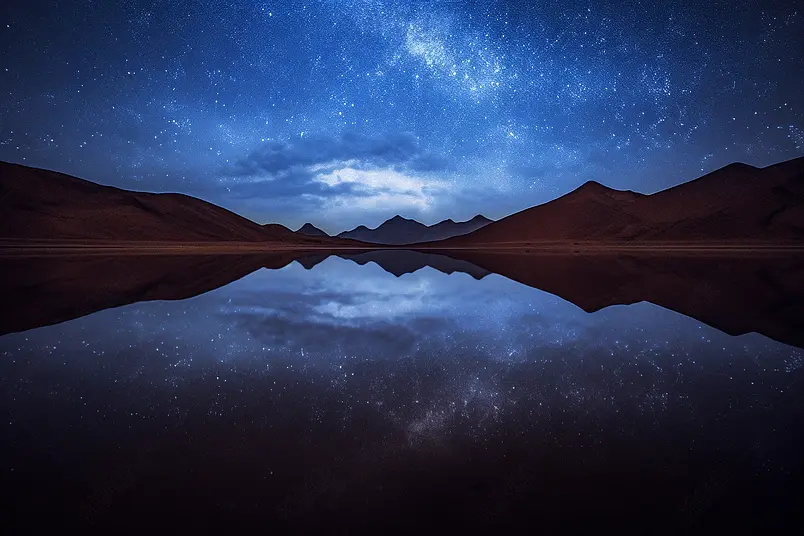 天空星星夜晚的美景星辰大海背景图