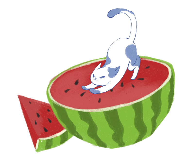 夏季卡通水果西瓜主题插画