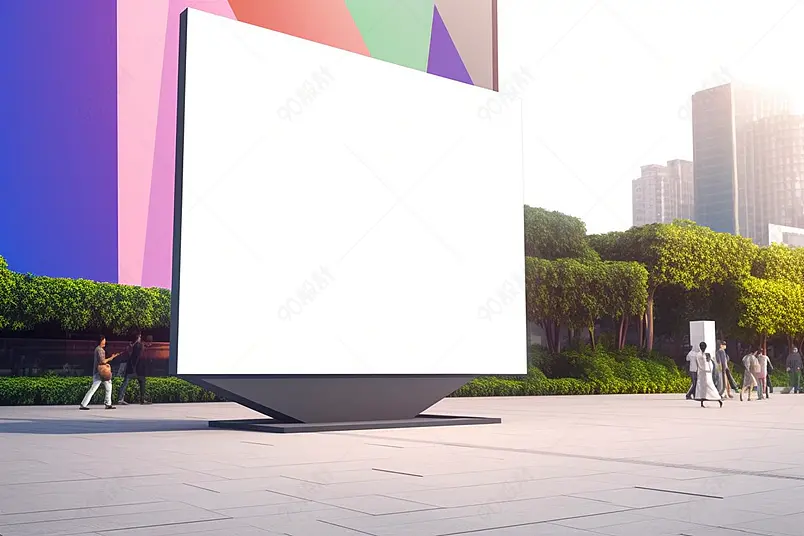 高清的图片海报设计背景广告设计素材元素立方体形空白展示广告牌或广告灯箱