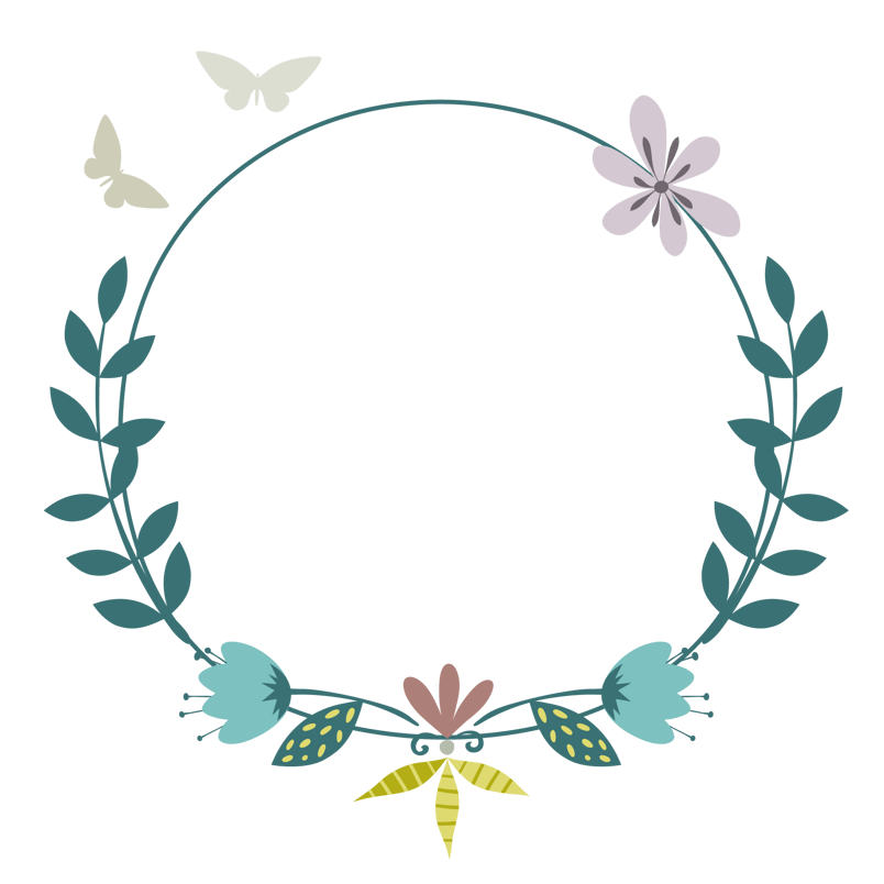 春夏树叶边框花卉边框小清新