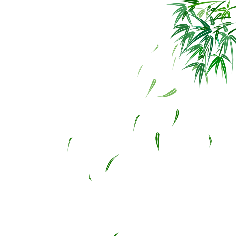 中国风装饰飘散竹叶竹子元素