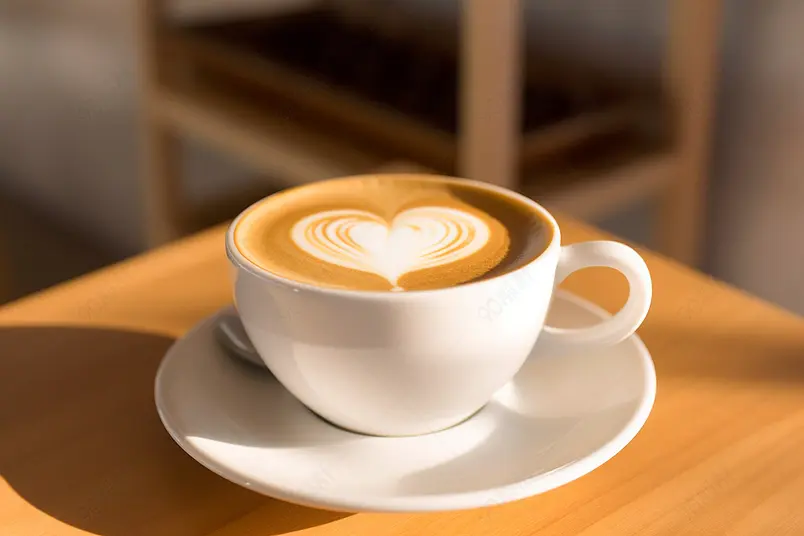 拿铁爱心咖啡下午茶卡布奇诺实拍摄影图