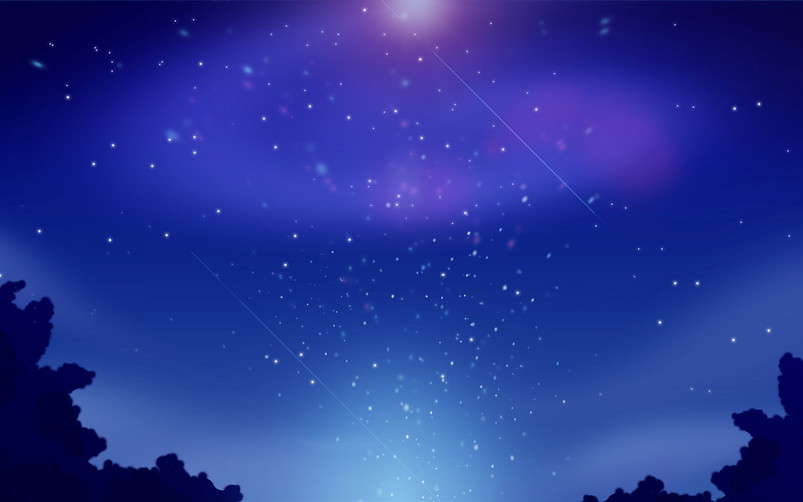 卡通蓝色唯美星空背景